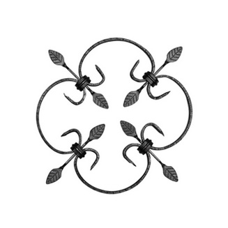 Stahlrosette aus strukturiertem Flachstahl 20×4 mm
