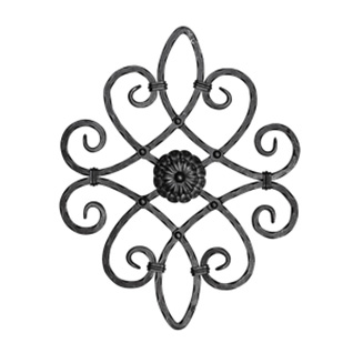 Geschmiedete Stahlrosette aus strukturiertem Vierkantstahl