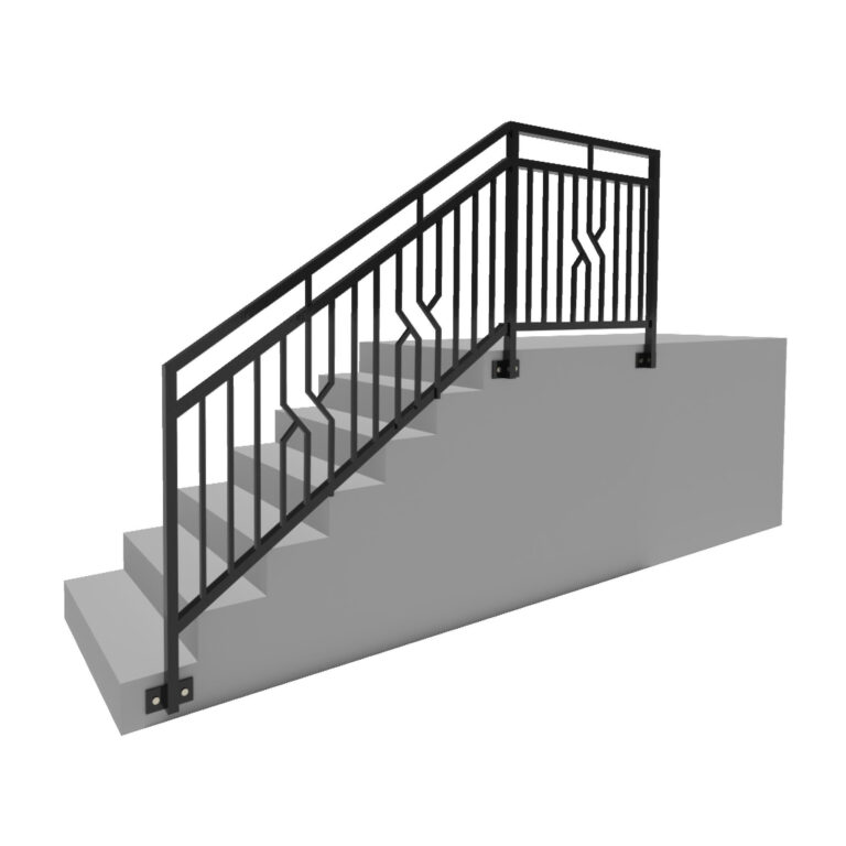 Modell 11 – Klassischer Vertikalzaun mit dekorativem Mittelpunkt