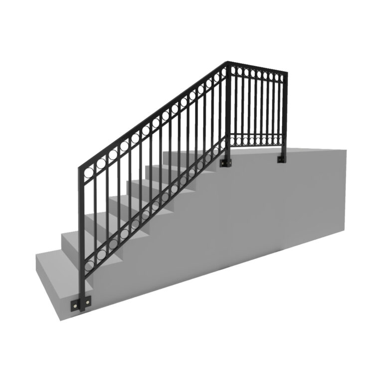 Modell 13 – Eleganter Bogenzaun mit dekorativen Kreiselementen