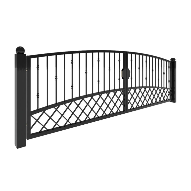 Modell 17 – Stilvoller Zaun mit Ziergittern und Dekorelementen