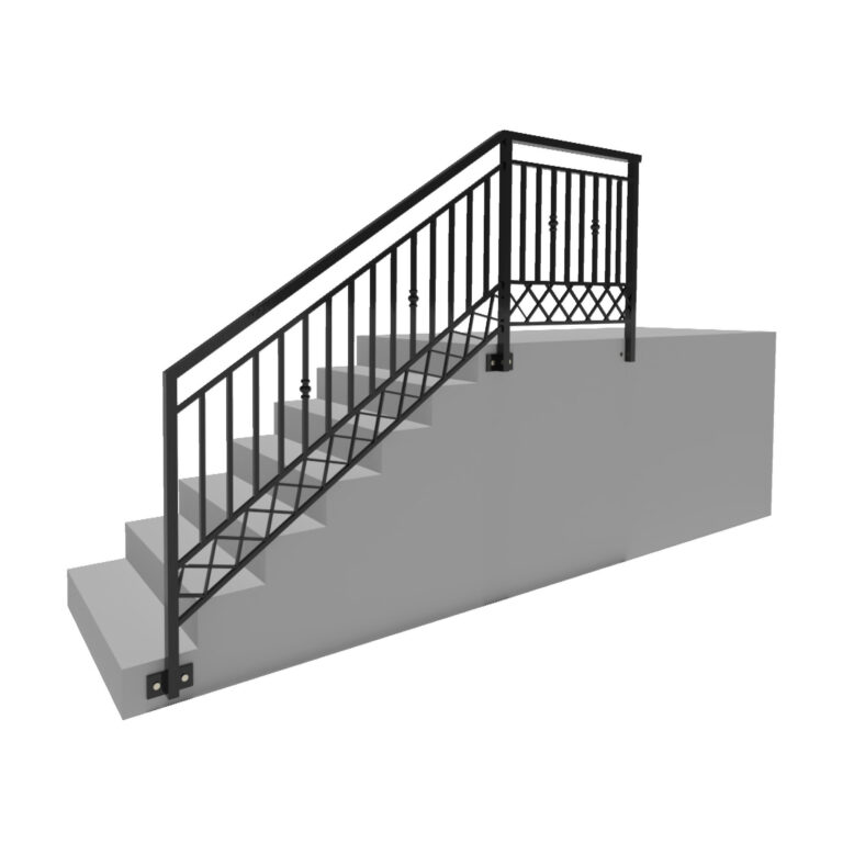 Modell 17 – Stilvoller Zaun mit Ziergittern und Dekorelementen