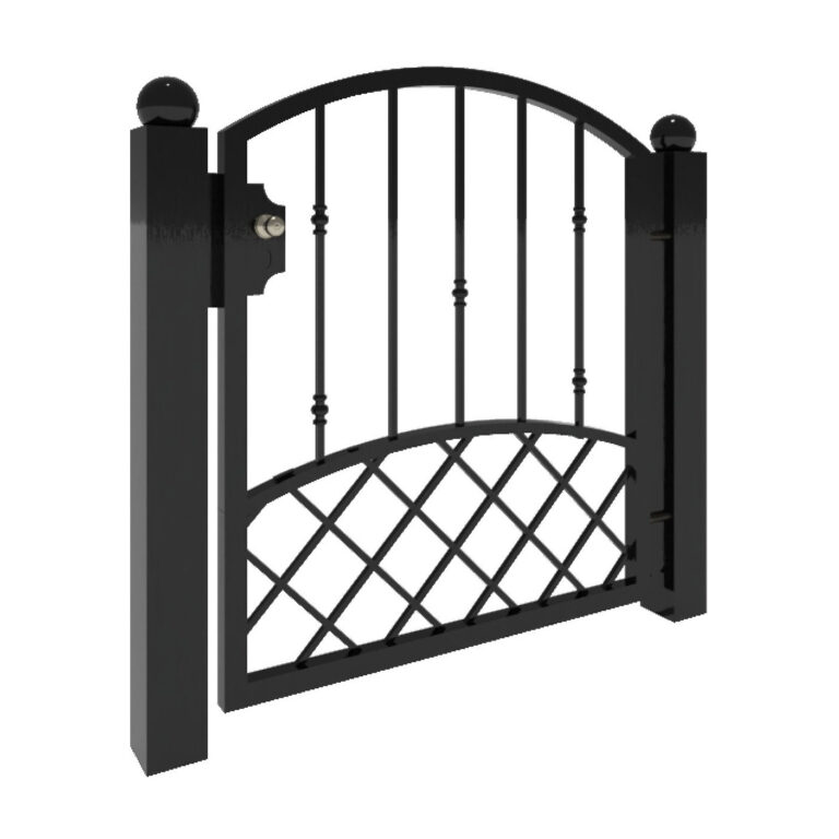 Modell 17 – Stilvoller Zaun mit Ziergittern und Dekorelementen