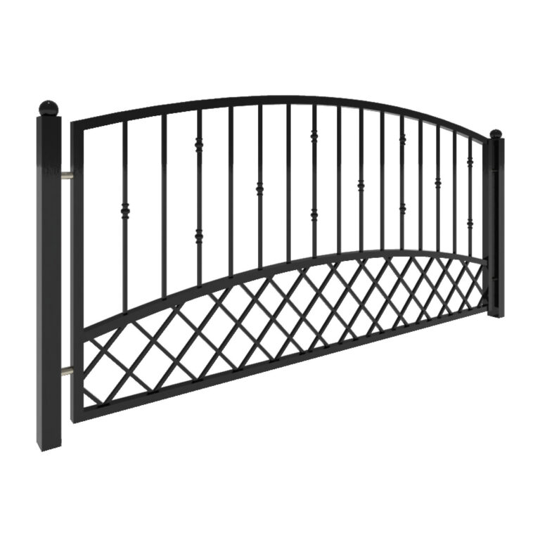 Modell 17 – Stilvoller Zaun mit Ziergittern und Dekorelementen