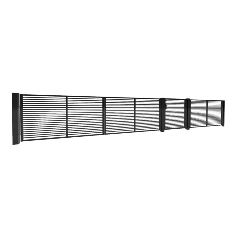 Modell 28 – Schlichter Designzaun mit horizontalen Linien